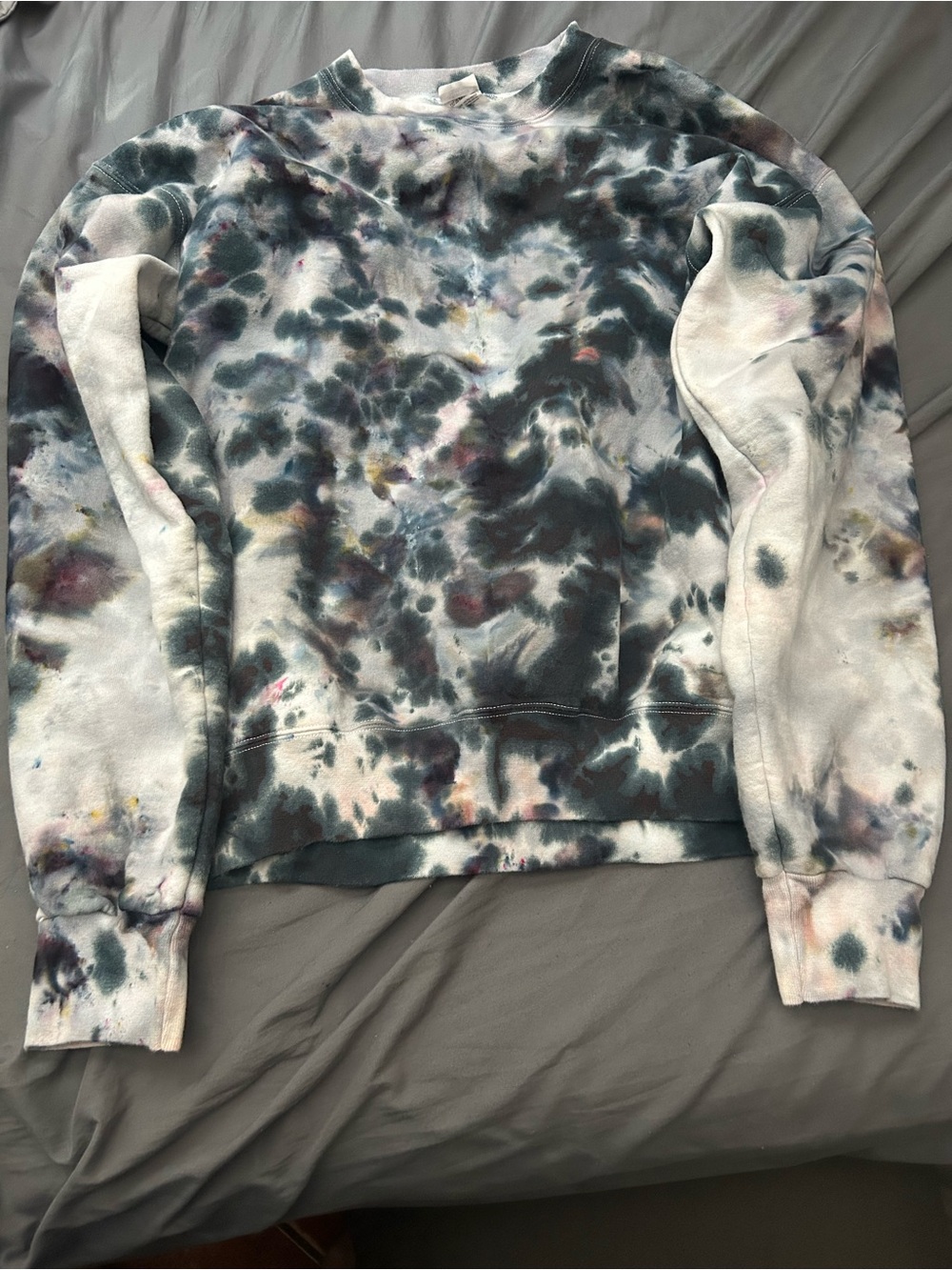 Hanes Tie-Dye Crewneck Sweatshirt - Black, White, Gray, Pink, Yellow